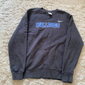 Nike Black Crewneck Sweater with Blue Bulldogs Logo